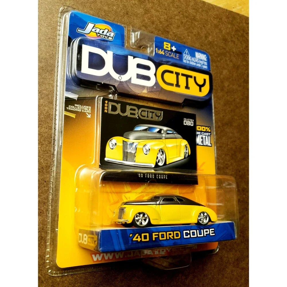 2004 JADA TOYS '40 FORD COUPE DUB CITY Series Yellow & Gray Collector #080 1:64
